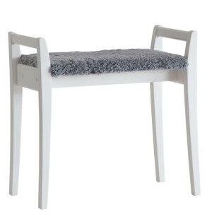 Oscarssons Möbel MEJA jakkara, valkoinen/vaaleanharmaa lampaantalja tai -jäljitelmä kuva