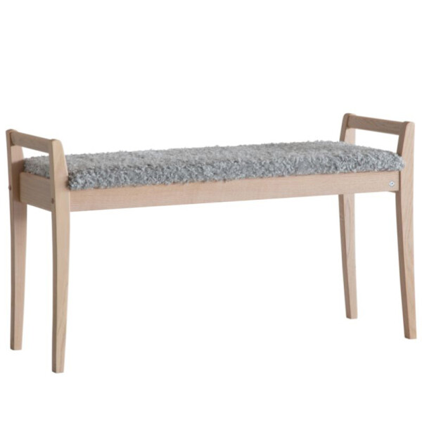 Oscarssons Mobel Meja bank farskinnslook ljusgra vitoljad ek image