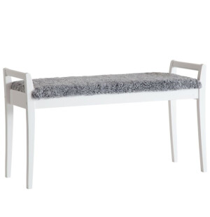 Oscarssons Möbel MEJA penkki, valkoinen/vaaleanharmaa lampaantalja tai -jäljitelmä kuva