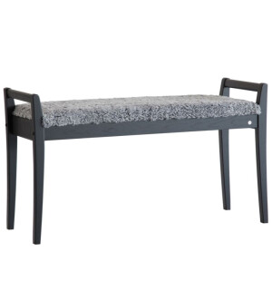 Oscarssons Möbel MEJA penkki, musta/vaaleanharmaa lampaantalja tai -jäljitelmä kuva