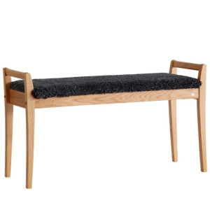 Oscarssons Möbel MEJA penkki, öljytty tammi/tummanharmaa lampaantalja tai -jäljitelmä kuva