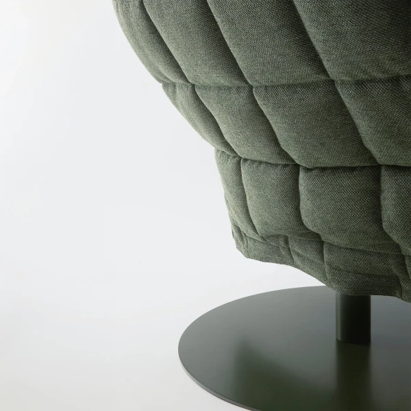 Narrow Swivel k chair upholstery and base palte col  Park green back kuva