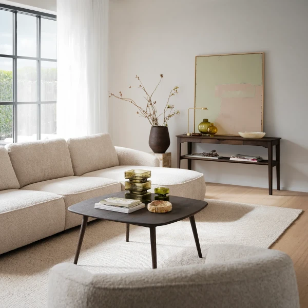 Rowico Norris 3 Tompkins coffee table Dermot sofa chair light beige kuva