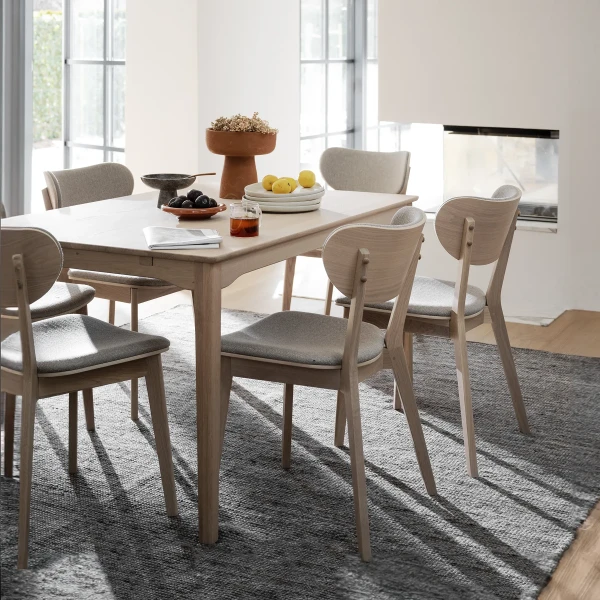 Markham dining table Kato chair whitewash oak grey beige Donegal 01 kuva