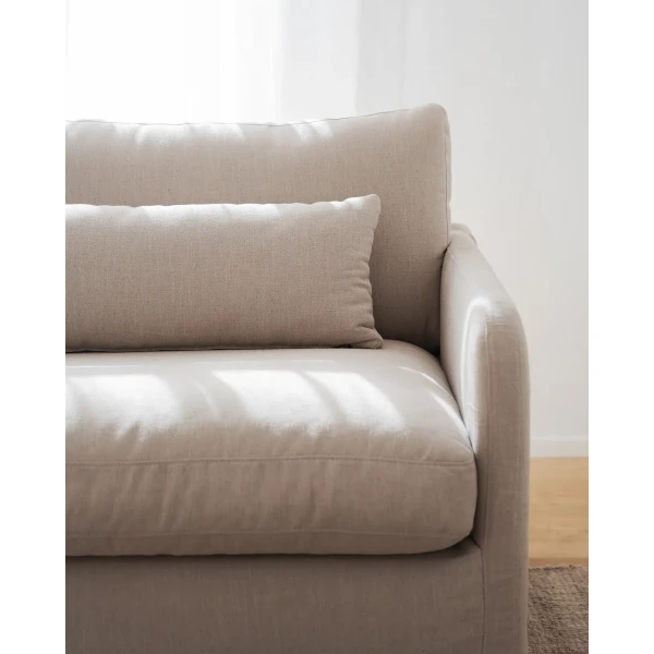125910 b mb Payton 3 seater sofa in beige fabric 01 kuva