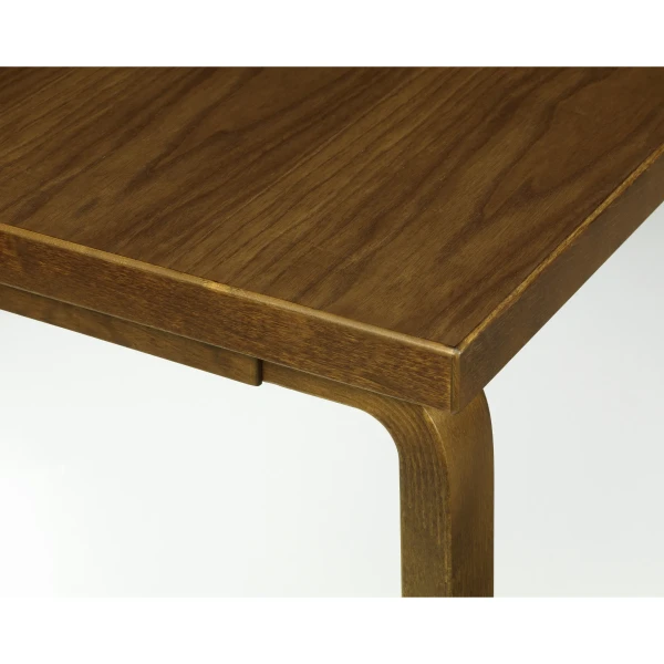 8953380 Aalto Table rectangular 83 legs walnut stained top oak walnut stained close up image