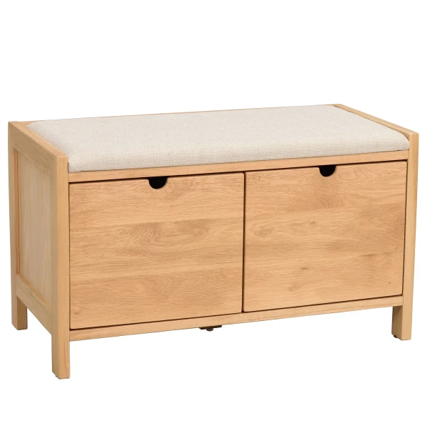 121062 b Hillmond bench w drawers Beige fabric oak kuva