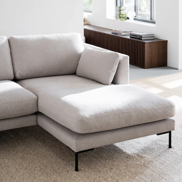 129153 b mb Corwin sofa 35 seater chaise longue R light beige 05 kuva