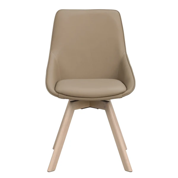 118135 b sb a Alison swivelchair beige leather whitepigm oak kuva