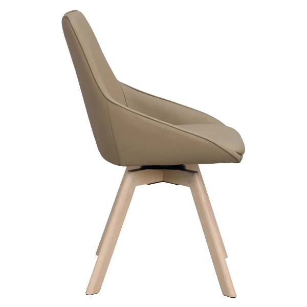 118135 b sb c Alison swivelchair beige leather whitepigm oak kuva