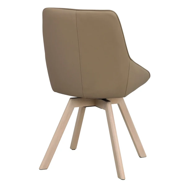 118135 b sb d Alison swivelchair beige leather whitepigm oak kuva