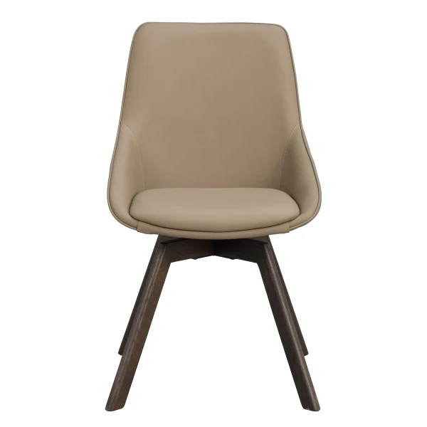 118136 b sb a Alison swivelchair beige leather brown oak kuva