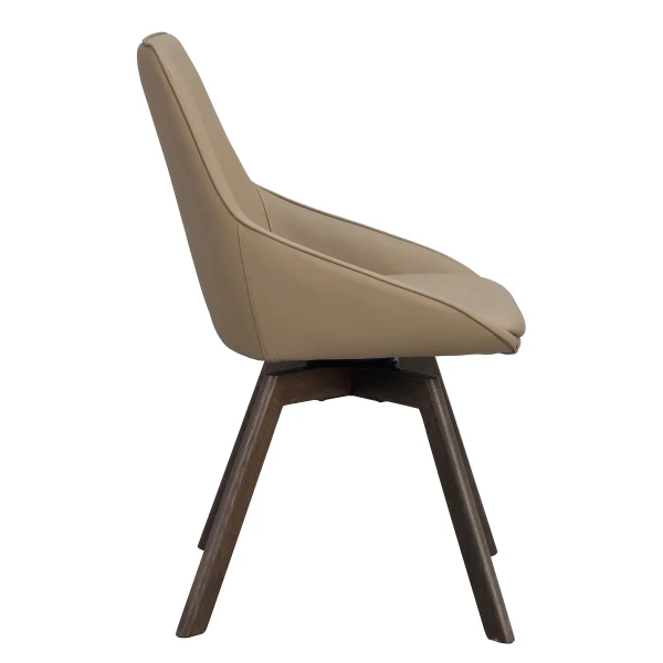 118136 b sb c Alison swivelchair beige leather brown oak kuva