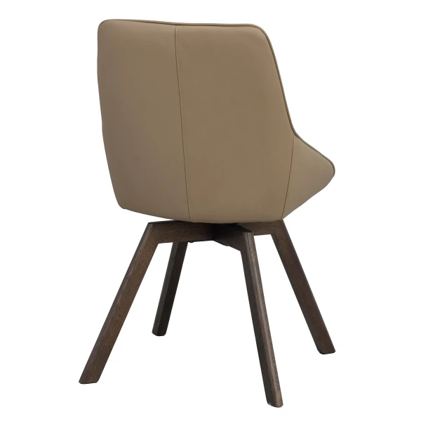 118136 b sb d Alison swivelchair beige leather brown oak kuva