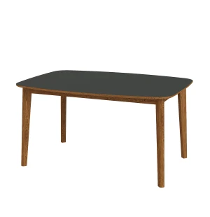 Skovby 118 matbord 142-232x102 cm, oljad valnöt/svart laminat image