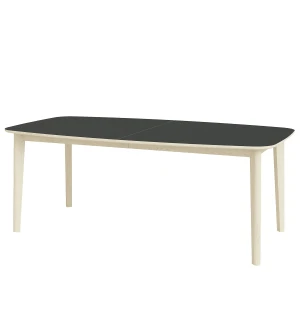 Skovby 119 matbord 192-282x102 cm, vitoljad ek/svart laminat image
