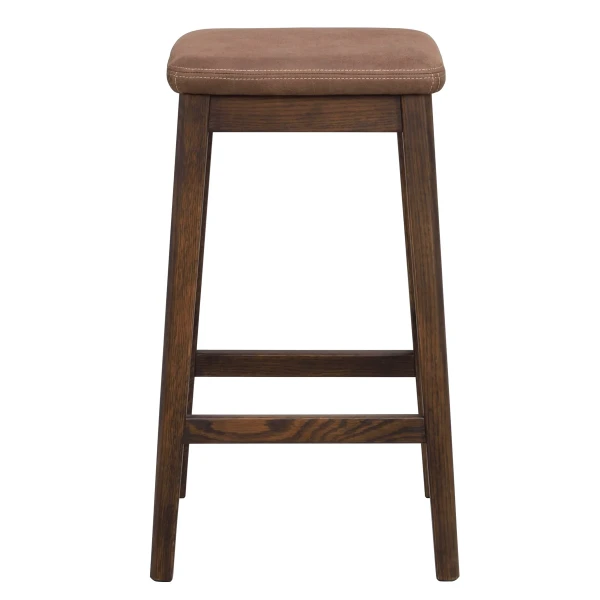149020 b sb A Livermore barstool brown oak darkbrown leather look fabric image