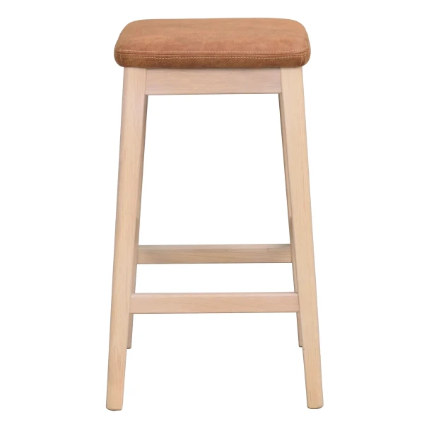 149016 b sb A Livermore barstool whitepigm oak lightbrown leather look fabric kuva