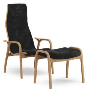 Swedese LAMINO fåtölj + fotpall ek/black image
