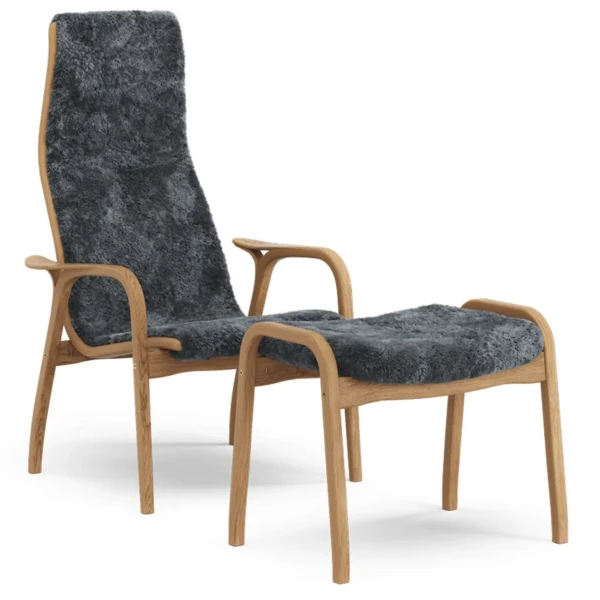 Swedese LAMINO nojatuoli ja rahi tammi charcoal kuva