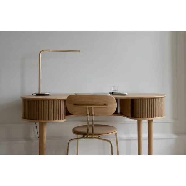 UMAGE lifestyle Audacious desk oak sugar brown Omni table plated brass 1 image