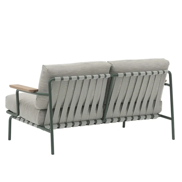 Muuto Settle 2 seater sofa ribbed weave 2 dark green back angle kuva