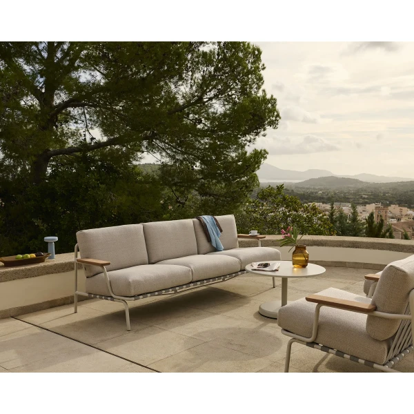 Muuto Settle 3 Seater Laze 1 Grey Linear Steel Coffee Table Grey kuva