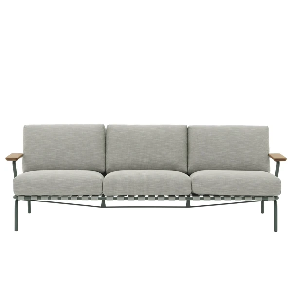 Settle 3 seater sofa ribbed weave 2 dark green muuto kuva