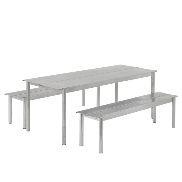 Linear steel warm galvanized steel table bench group muuto hi res 150 image