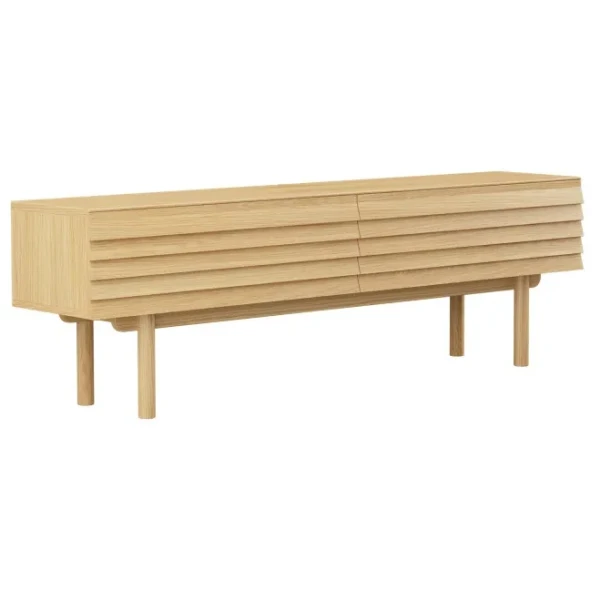 Caso 777 2719 020052 TV stand XL round legs oak natural oil angled image