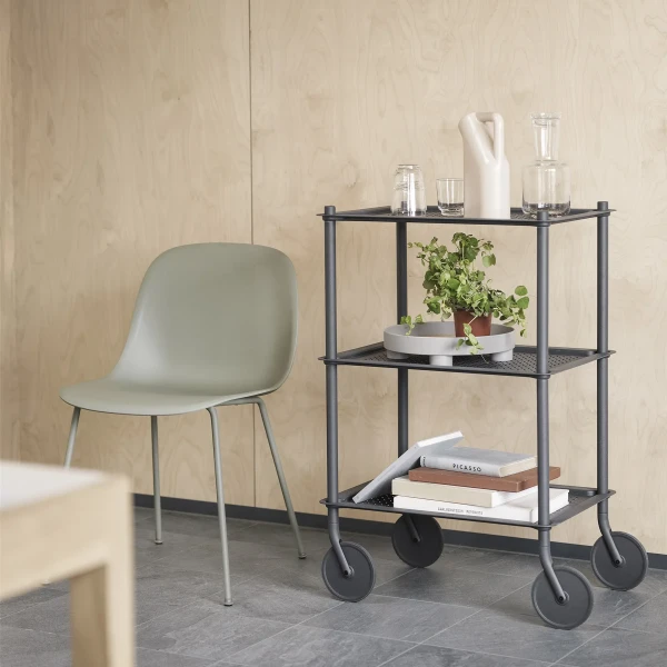Fiber side chair tube dusty green flow trolley 3 layer blue grey tub jub raise carafe glasses platform tray muuto org 150 kuva