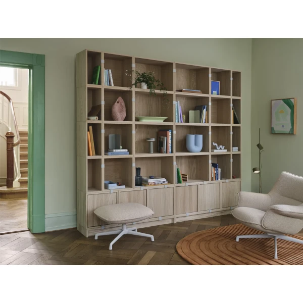 stacked bookcase 1 oak doze lounge chair low back ottoman swivel hearth 7 grey relevo burnt orange post brown green muuto org 150 image