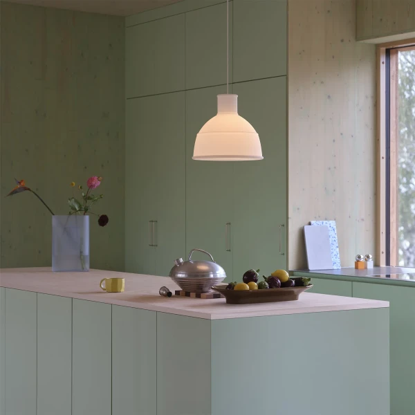 Unfold pendant lamp translucent white ridge vase light blue frosted glass 35 mere bowl brown green org 150 kuva