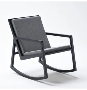 LUX keinutuoli, musta/kangas lido harmaa kuva