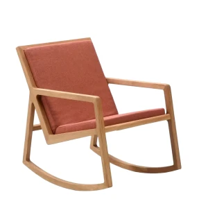 LUX keinutuoli, tammi/kangas jazz punainen kuva