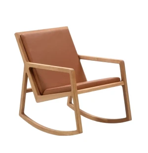 LUX keinutuoli, tammi/nahka ruskea kuva