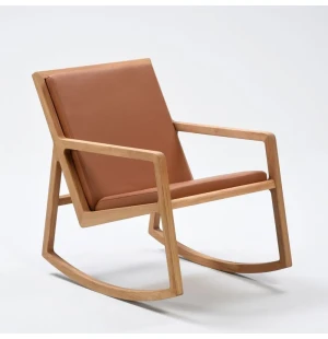 LUX gungstol, ek/läder brun image