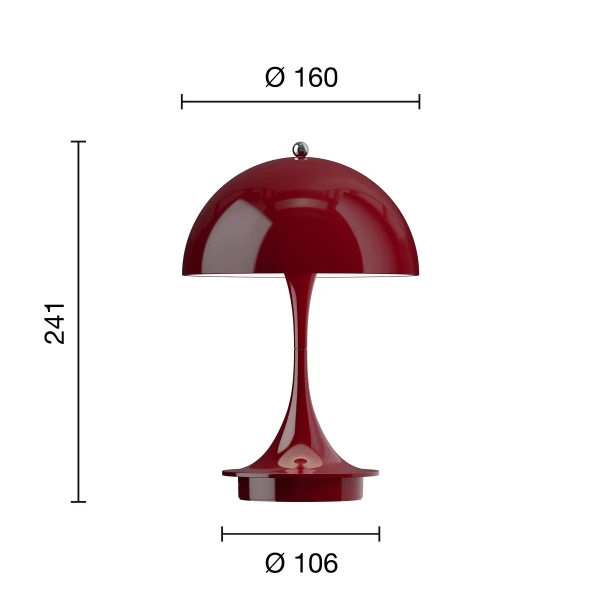 Panthella V3 EU 160 Portable Opaque Burgundy Measurement kuva