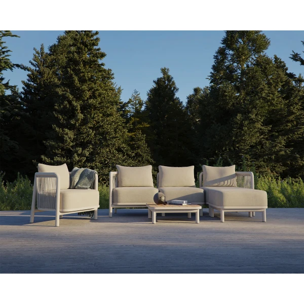 9580052+8583111+8583113 Kirra LS Kirra Corner Seat Corner Pouf SL Chair Kirra Kirra table Taupe darker kuva