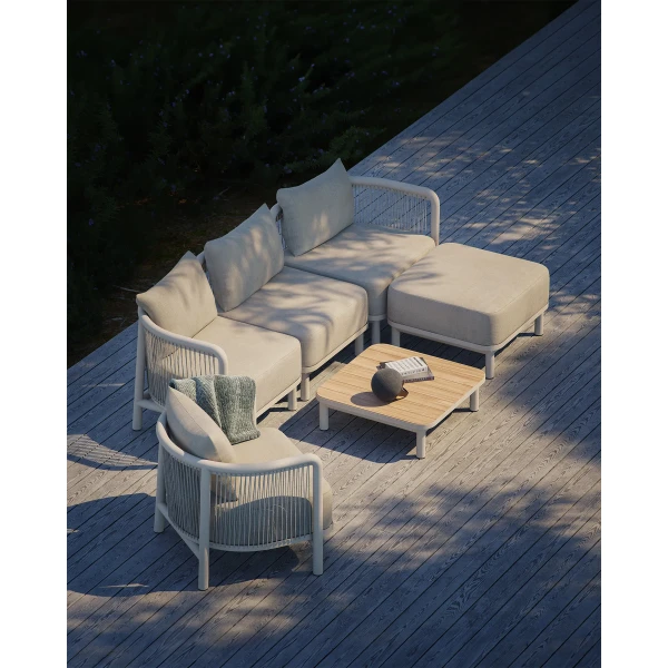 9580052+8583111+8583113 Kirra LS Kirra Corner Seat Corner Pouf SL Chair Kirra Kirra table Taupe 2 kuva