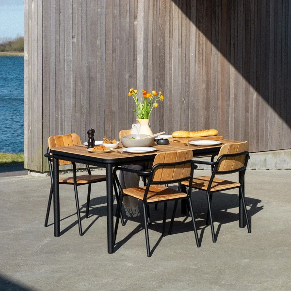 8603225 Kirra Dining Table 150x90 Teak Black 01 kuva