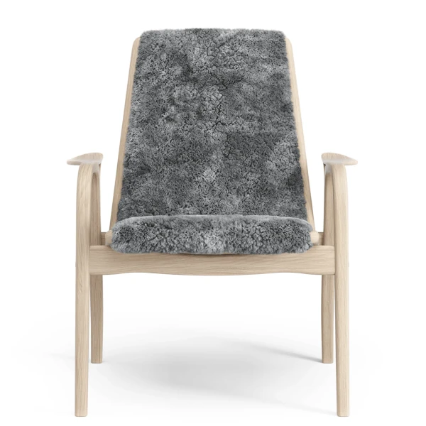 Laminett easy chair White Oak Sheepskin Scandinavian grey Front image