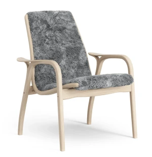 Swedese LAMINETT EASY CHAIR fåtölj, fårskinn Scandinavian grey/vitpigmenterad ek image