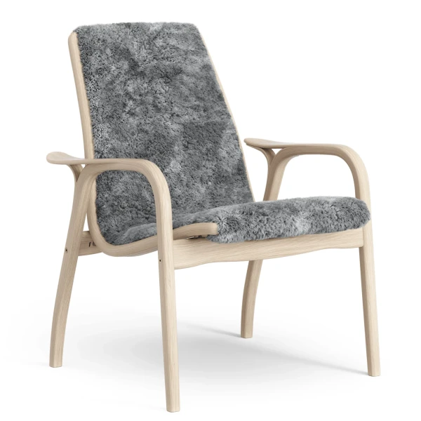 Laminett easy chair White Oak Sheepskin Scandinavian grey image