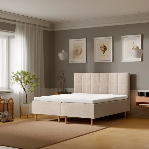 TEMPUR Break Box Beige Sqaure HB lifestyle 4 kuva