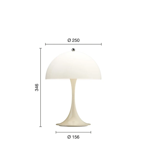 Panthella 250 Portable Lamp EU Opal Beige Measurement kuva