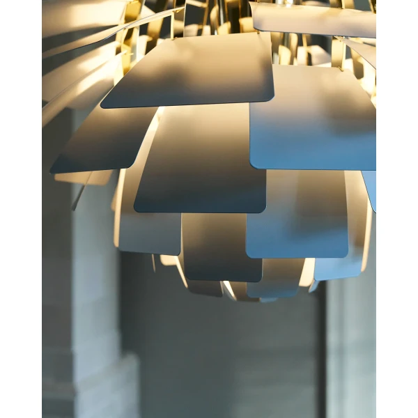 PH Artichoke Pendant Fredericia Dusty Blue Brass Close Up ON 0257 kuva