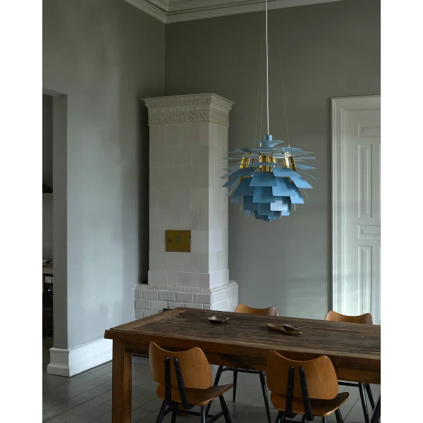 PH Artichoke Pendant Fredericia Dusty Blue Brass Living Room OFF 155188 kuva