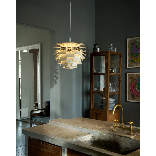PH Artichoke Pendant Fredericia Dusty Green Brass Kitchen ON 0308 kuva