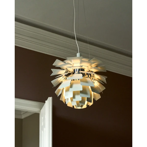 PH Artichoke Pendant Fredericia Dusty Green Chrome Living Room ON 0543 kuva
